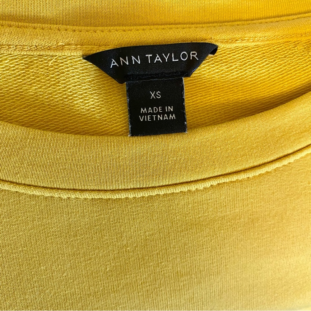 Women’s Ann Taylor Mustard/Yellow Ruffle Sweatshirt sz XS [g86] - Picture 6 of 7